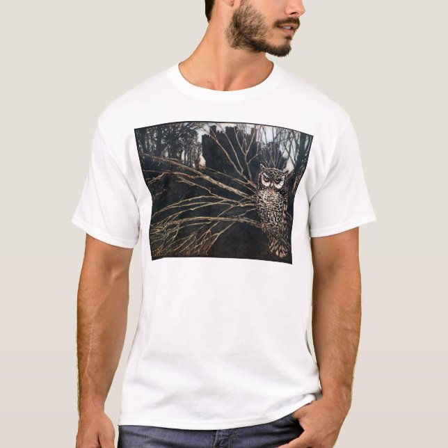 T-shirt Sorcière sous la forme de hibou (Devant)
