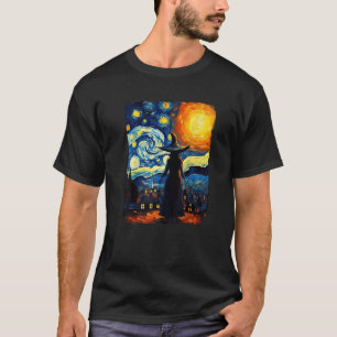 T-shirt Sorcière Starry Night Van Gogh Esthétique Hallowee
