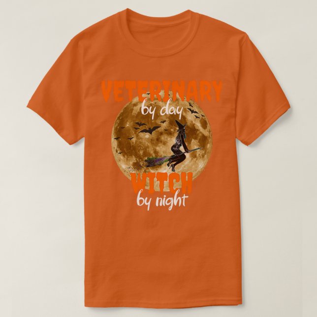 T-shirt Sorcière vétérinaire de la fête d'Halloween (Design devant)