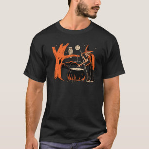 T-shirt sorcière vintage de Halloween des années 1940 avec