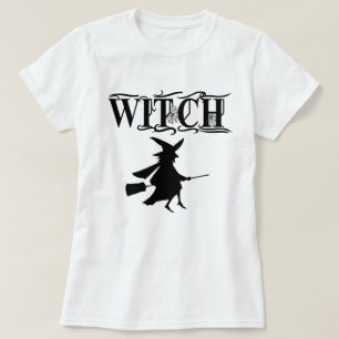 T-shirt Sorcière Volante Méchante Noire Halloween