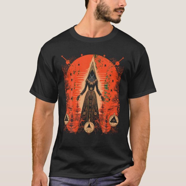 T-shirt Sorcière Witchy Éffrayant Retro Halloween Costume (Devant)
