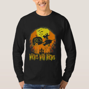 T-shirt Sorcières Hantées Avec Des Hitches Happy Halloween