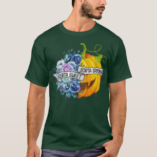 T-shirt Sorta Sweet Sorta Fleurs Éffrayantes Jack O'Lanter