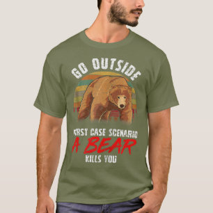 T-shirt Sortez Du Pire Coque Un Ours Vous Tue Drôle Zip