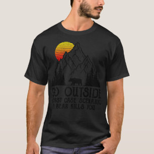 T-shirt Sortez du pire scénario Coque Un ours vous tue