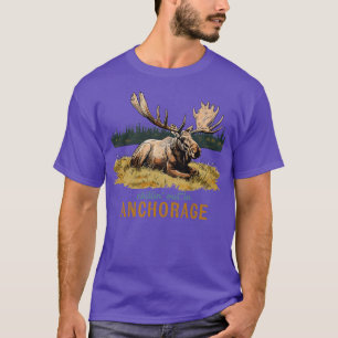 T-shirt Sortie à Anchorage Alaska Moose Art Souvenir TShir