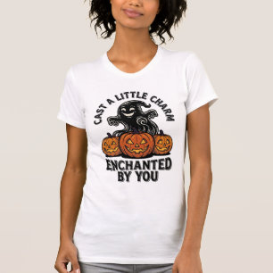 T-shirt Sortilège d'amour Fantôme Art de citrouille vintag
