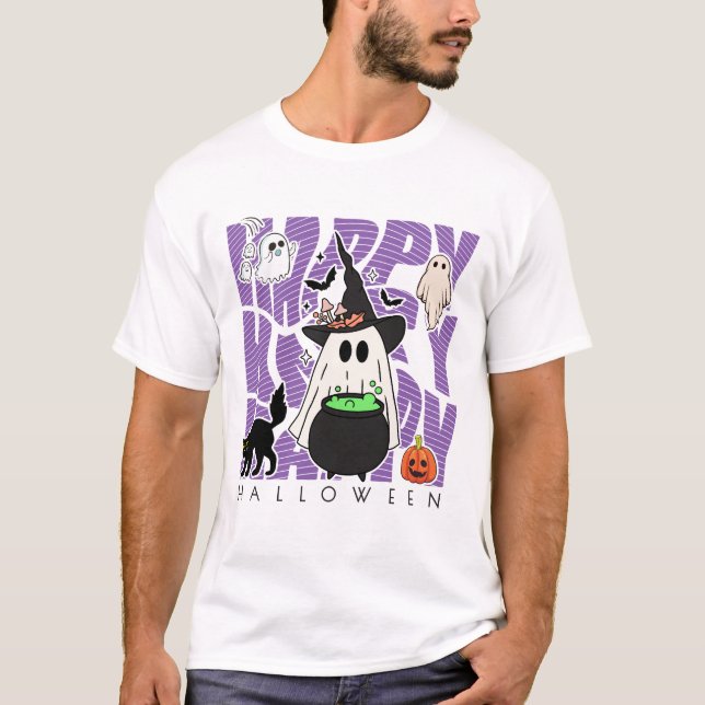 T-shirt Sortir Amusant | Bonne magie d'Halloween et méfait (Devant)