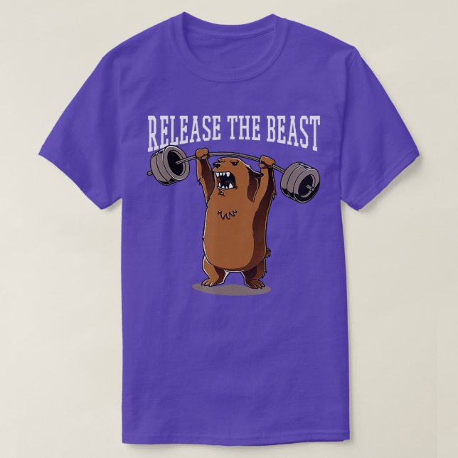 T-shirt Sortir la Bête Gym entraînement Bodybuilder Grizzl (Design devant)