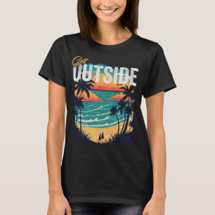 T-shirt Sortir - palmiers voir côté paysage