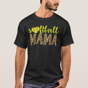 T-shirt Sotball Mama Cute Cheetah Mère Fête des Mères Spor