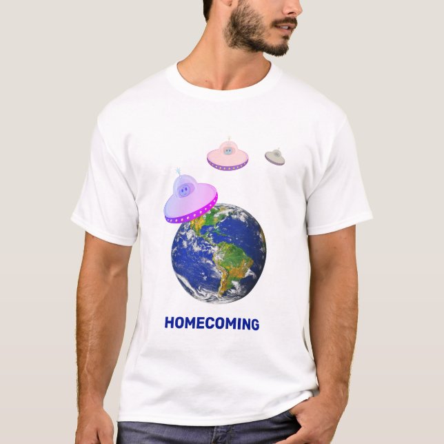 T-shirt Soucoupes volantes dans le monde (Devant)