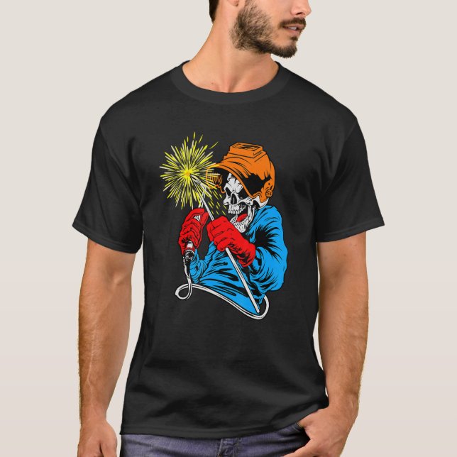 T-shirt Soudage Arc Souder Squelette Squelette Tig Gaz Sou (Devant)