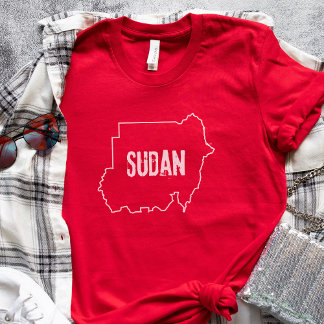 T-shirt Soudan Carte du pays Nation Soudanaise Frontière T