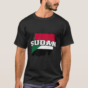 T-shirt Soudan Carte Et Drapeau Souvenir Soudanais