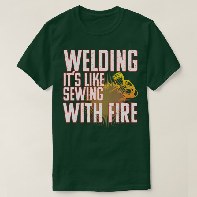 T-shirt Souder Souder Son Comme Coudre Avec Feu (2) (Design devant)