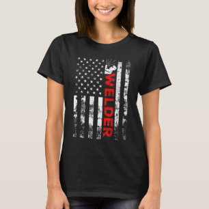 T-shirt Souder Vintage USA American Flag Welder