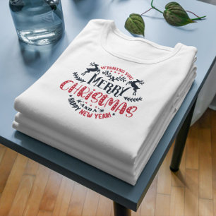 T-shirt Souhaitez-vous Joyeux Noël Retro Typographie