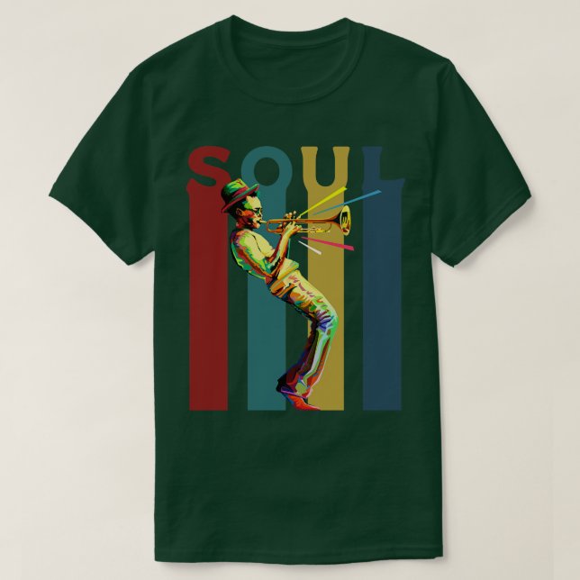 T-shirt Soul Retro design avec un jazz trumpet player 1 (Design devant)
