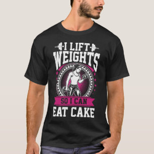 T-shirt Soulever des Poids Manger du Gâteau Fitness Gym En