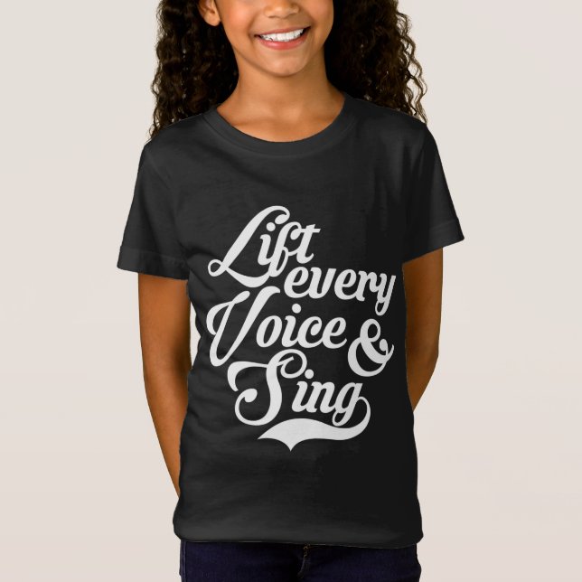 T-Shirt Soulevez chaque voix et chante Noir Africain-Améri (Devant)