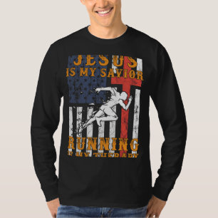 T-shirt Soulful Strides : Jésus est mon Sauveur, Runer est