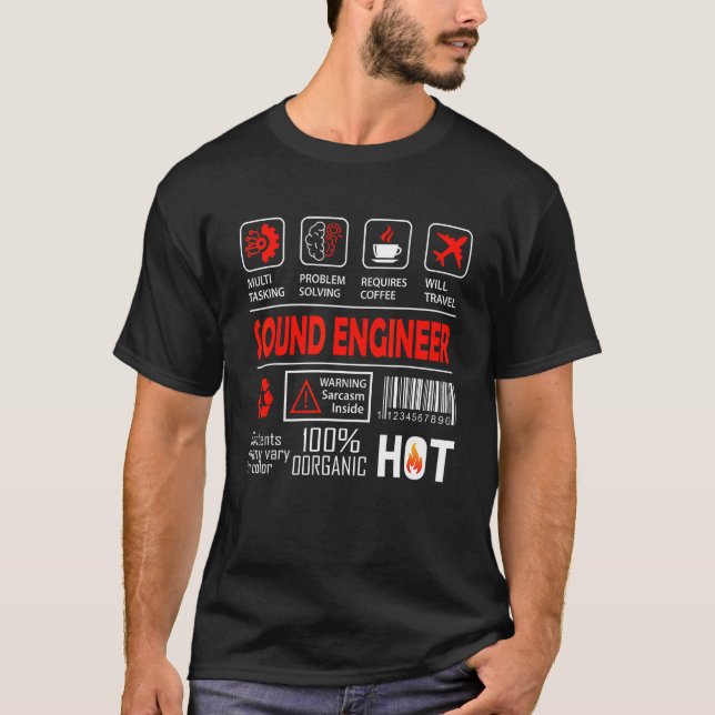 T-shirt Sound Engineer Allrounder Fun Music Party (Devant)