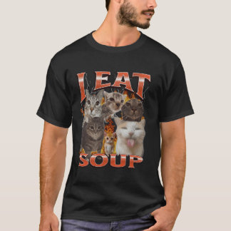 T-shirt Soupe Mème de Chat Drôle Graphique Bootleg