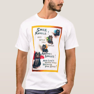 T-shirt Souriez, Black Cat, Louis Wain
