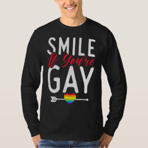 T-shirt Souriez Si Vous Êtes Gay Gay pride Lesbien Bisexue