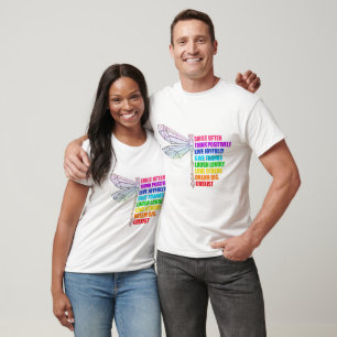 T-shirt Sourire de libellule Pensez souvent de manière pos
