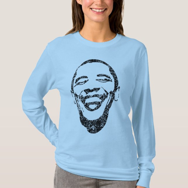 T-shirt Sourire infectieux Obama long Sleave T (Devant)