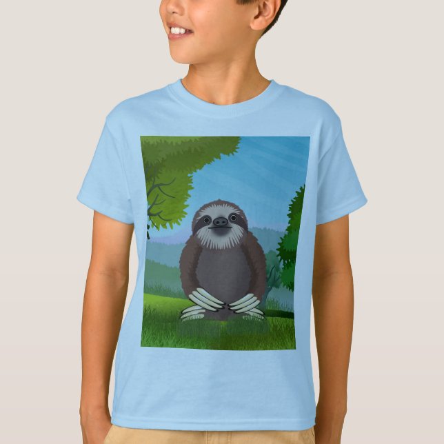 T-shirt Sourire mignon Sloth Monogrammed (Devant)