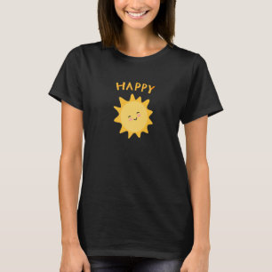 T-shirt Sourire Mignon Visage Heureux Unisexe Jaune Amusan