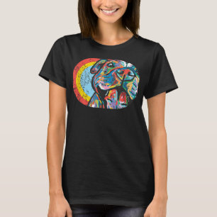 T-shirt Sourire Pitbull coloré, Chien Est Amoureux, Vintag