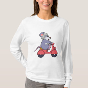 T-shirt Souris comme Biker avec Scooter.PNG