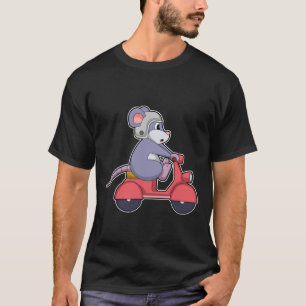 T-shirt Souris comme Biker avec Scooter.PNG