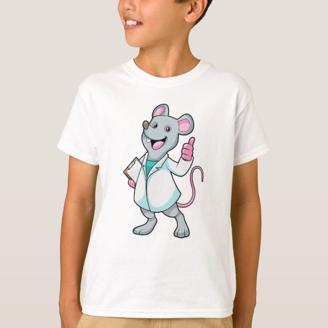 T-shirt Souris comme docteur avec manteau de docteur (Devant)