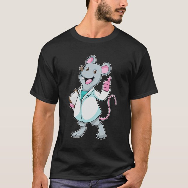 T-shirt Souris comme docteur avec manteau de docteur (Devant)
