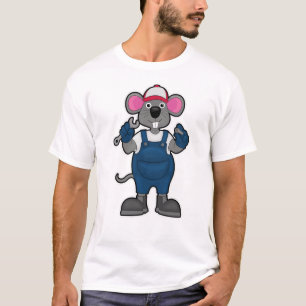 T-shirt Souris comme mécanique avec spanner à vis