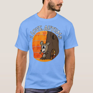 T-shirt Souris D'Automne, J'Aime L'Automne, Amoureux De La