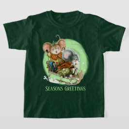 T-shirt souris de Noël festive unisex ajouter le texte T-S