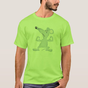 T-shirt souris drôle avec des muscles