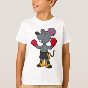 T-shirt Souris en boîte avec gants de boxe
