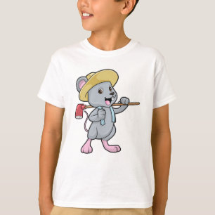T-shirt Souris en fermier avec Ax et Casquette