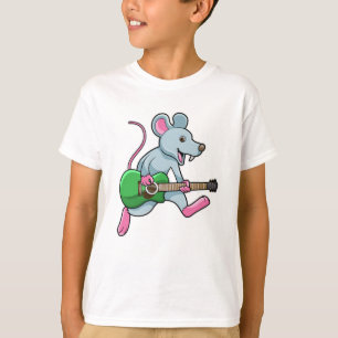 T-shirt Souris en musique avec guitare
