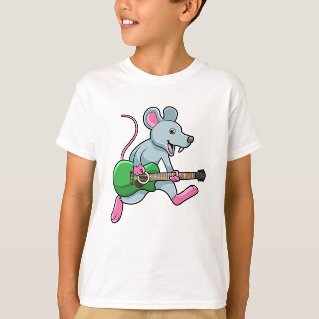 T-shirt Souris en musique avec guitare (Devant)