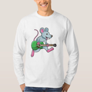 T-shirt Souris en musique avec guitare