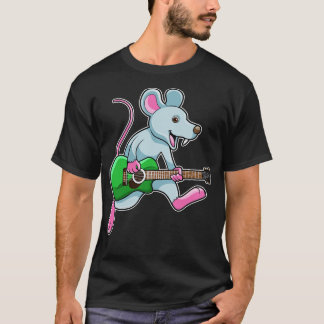 T-shirt Souris en musique avec guitare